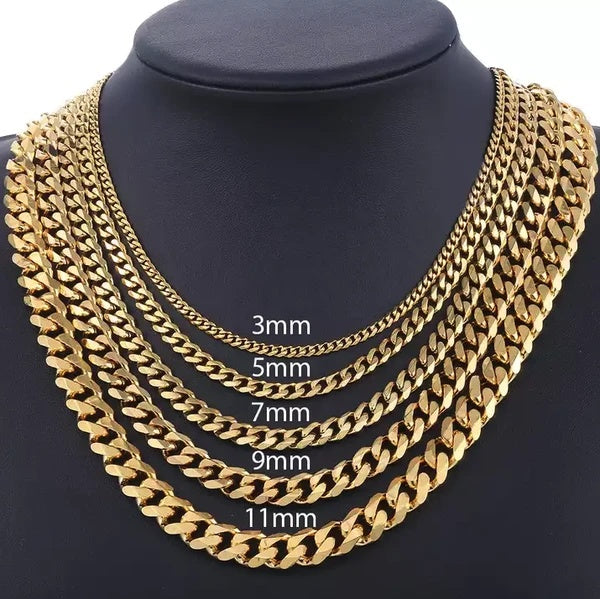 Stainless Steel Gold Silver Chain Cuban Curb Womens Mens Necklace.     All Products $35! | USA Offer |  Buy Now