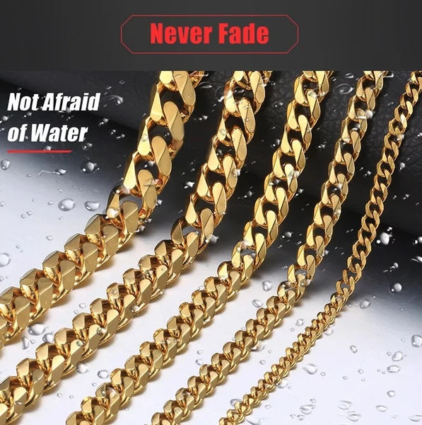 Stainless Steel Gold Silver Chain Cuban Curb Womens Mens Necklace.     All Products $35! | USA Offer |  Buy Now